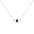 “Ojos” Sterling silver dark blue eye necklace