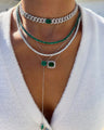 Sterling silver 3 mm cz diamond tennis necklace
