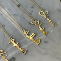 Personalized cursive name necklace silver gold plated