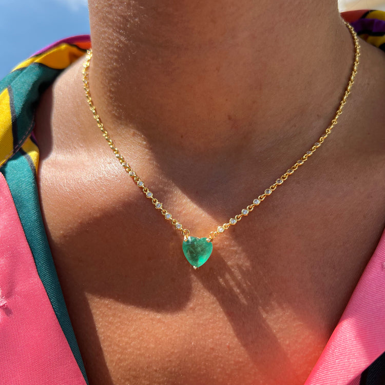 Heart 2025 emerald necklace