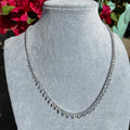 Sterling silver heart shape cz diamond tennis necklace