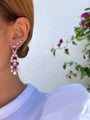 Sterling silver simulated ruby chandelier earrings