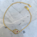 Sterling silver 18k gold plated dainty hamsa bracelets