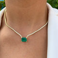 “Duchess” Sterling silver gold plated emerald necklace