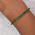 Sterling silver green emerald tennis bracelet
