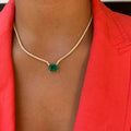 “Duchess” Sterling silver gold plated emerald necklace