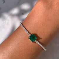 “Contessa” Sterling silver emerald bracelet