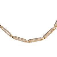 Silver gold plated paperclip link choker